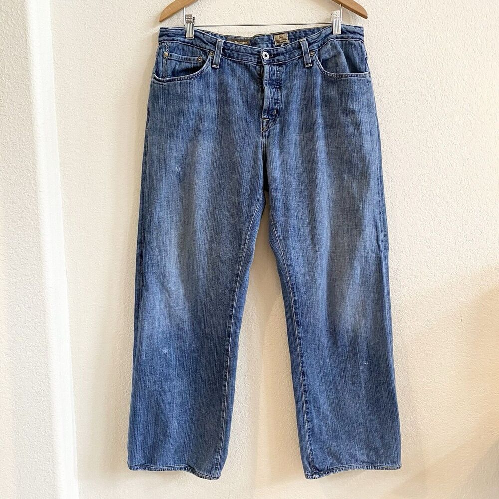 AG Adriano Goldschmied Mens The Symbol Relaxed Boot Cut Jeans 36” X 34” Med Wash